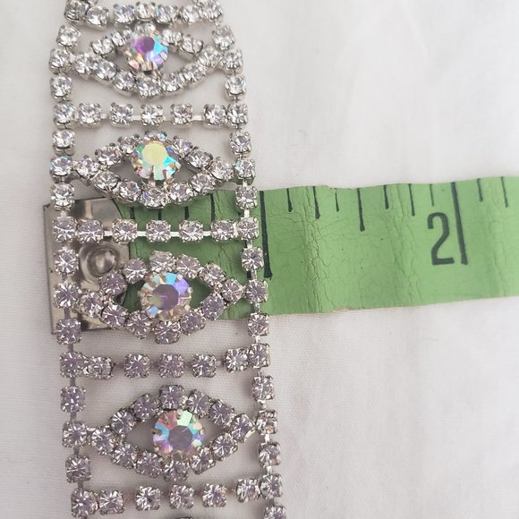 Vintage Iridescent Silver Cubic Zirconia Choker - Picture 10 of 12